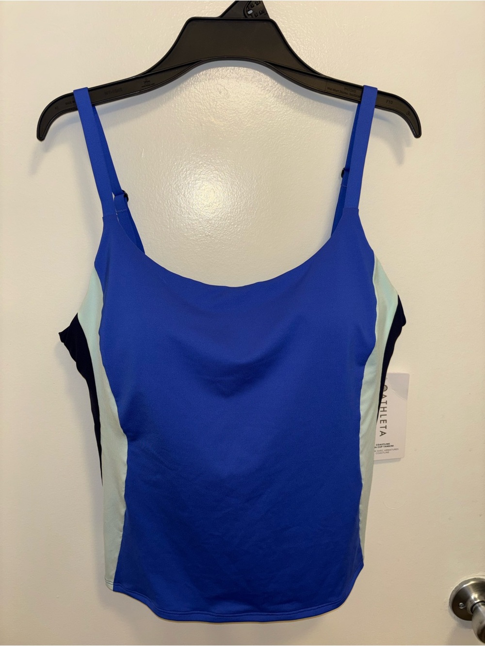 Athleta Coastline Bra Cup Tankini Swimsuit 38B/C NWT Blue